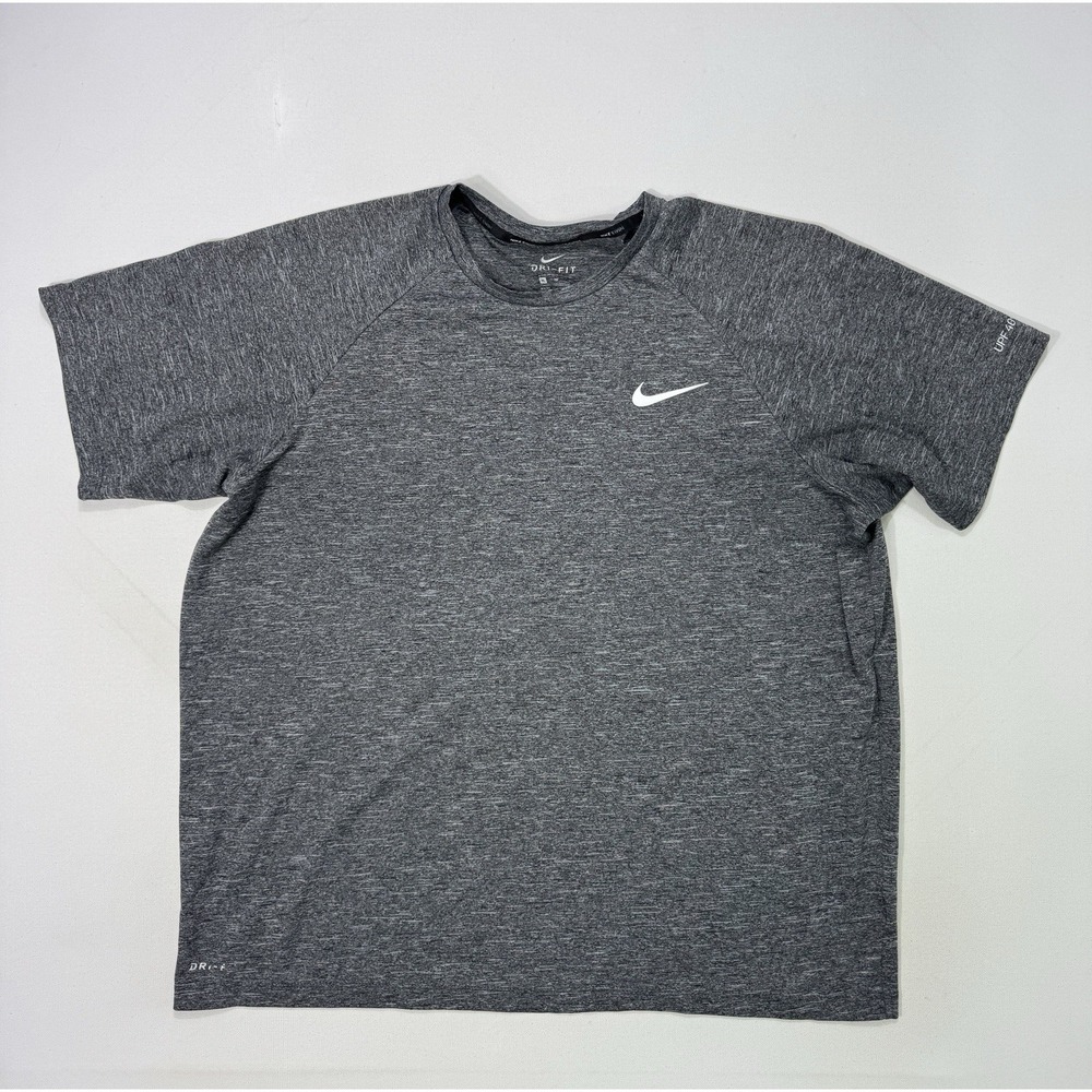 Nike Swim Dri-FIT UPF 40+ Gray Athletic Shirt Mens XL Rash Guard Training Tee